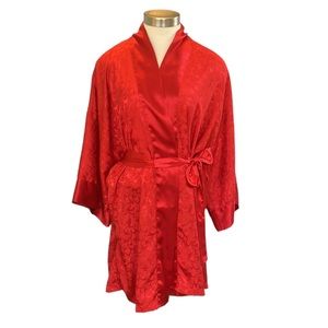 Victoria Secret vintage 90s red satin robe One Size Valentine’s Day